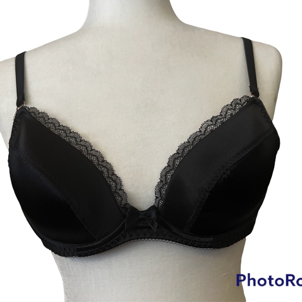 Agent Provacateur Black satin bra 34B NWT
